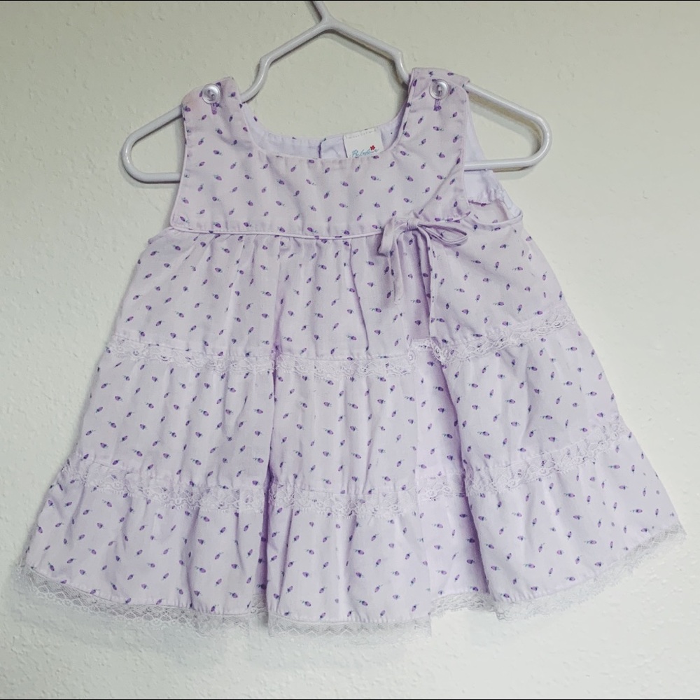 Vintage Baby Girl Ruffled Dress Pinafore 18m